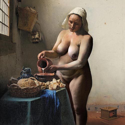 I-am-not-my-body-by-Mooniq-Priem-Vermeer-melkmeisje-naakt